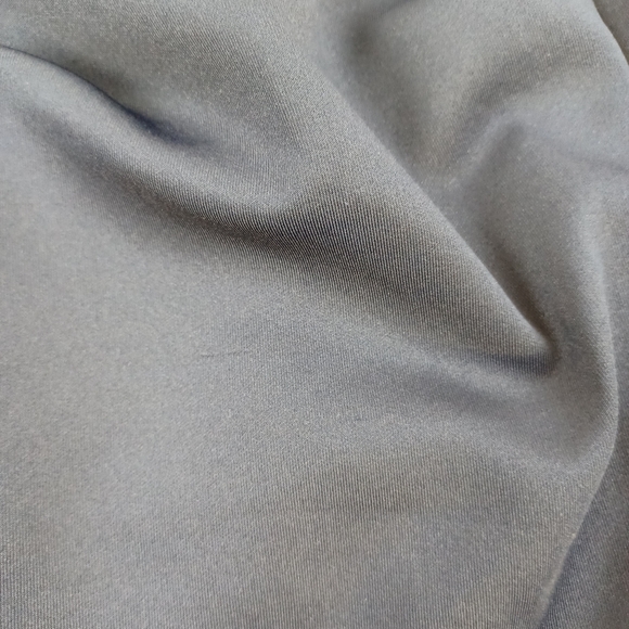 Xscape Cocktail Midi Dress Size 4 Ruffle Scuba Off the Shoulder In Midnight - Picture 11 of 16